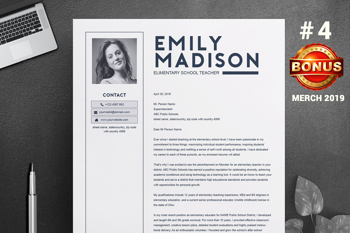 Resume/CV Bundle | 200+ for $29, a Resume Template by ResumeInventor (Photo 50 of 207)
