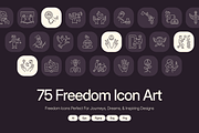 Freedom Icon Art Set, an Outline Icon by Prosymbols (Thumbnail 1 of 7)