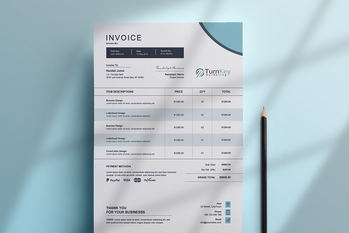 Invoice Template editable in MS Excel
