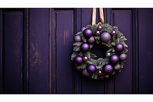 door purple christmas ball ai, a Holiday Photo by pikepicture