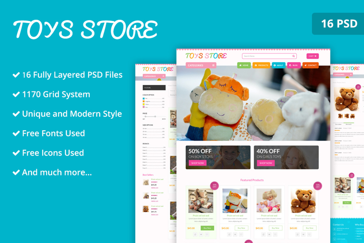 Toy Store PSD Website Template, a Websites & App Template by WebbyTemplates (Photo 1 of 17)