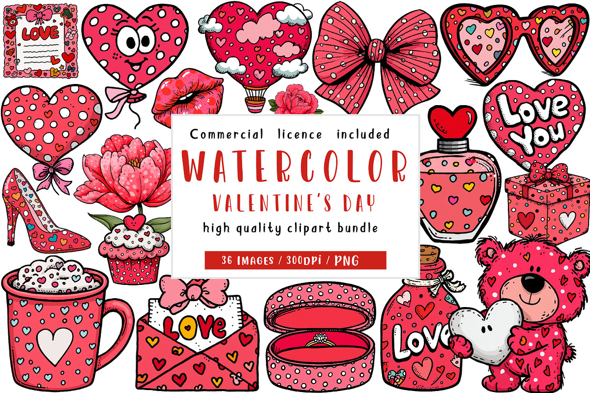 Valentine's Day Clipart, an Illustration by CreationArt (Photo 1 of 5)