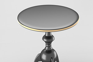 Decorative Table In Chrome And Gold