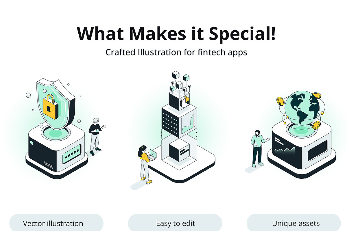 Fintech World-Isometric Illustration, a Finance Illustration by Creative Graphics (Photo 2 of 8)