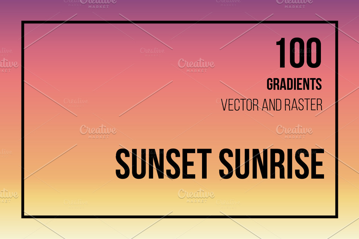 100 SUNSET & SUNRISE SKY GRADIENTS, a Gradient Add-On by AvaAva (Photo 1 of 2)