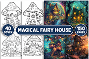 Magical Fairy House Coloring Pages, a Decorative Illustration by Design Station (Thumbnail 1 of 5)