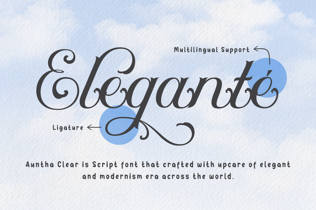 Auntha Clear | Script Font, a Script Font by twinstd (Photo 2 of 13)