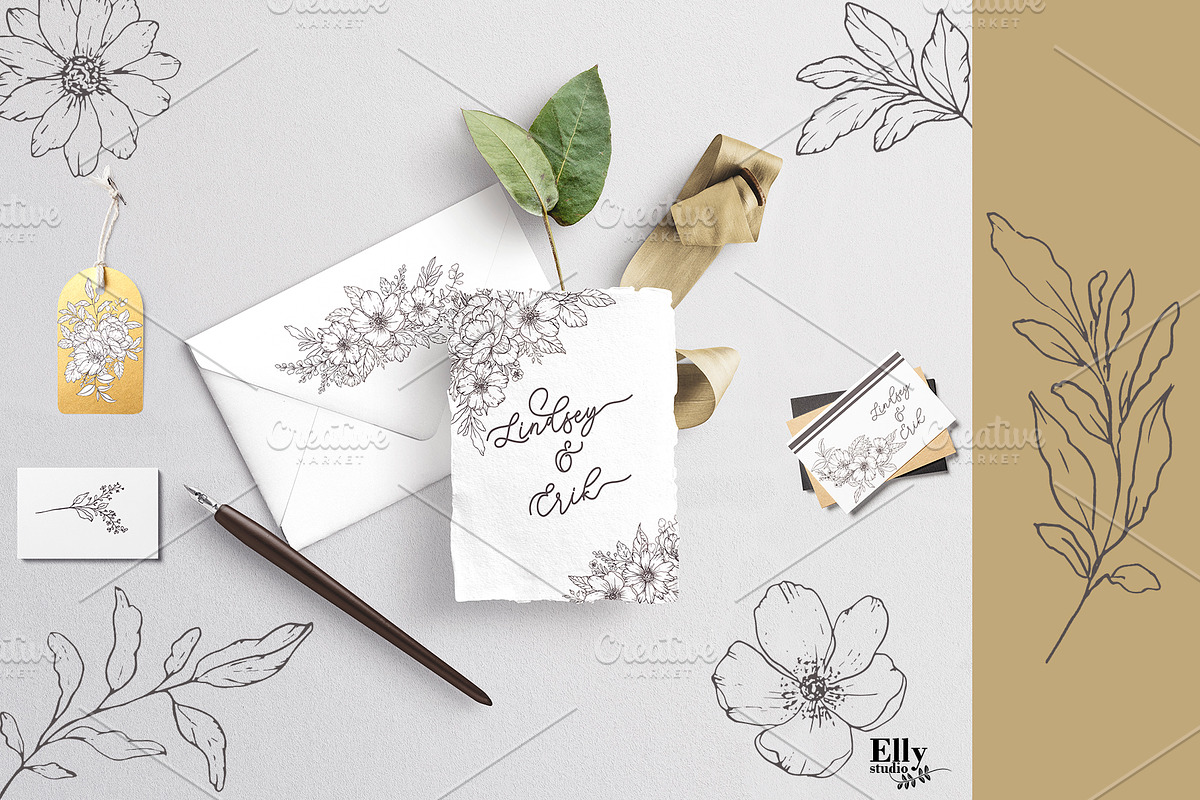 Modern Floral Graphic Collection, a Decorative Illustration by Elly Studio (Photo 8 of 12)