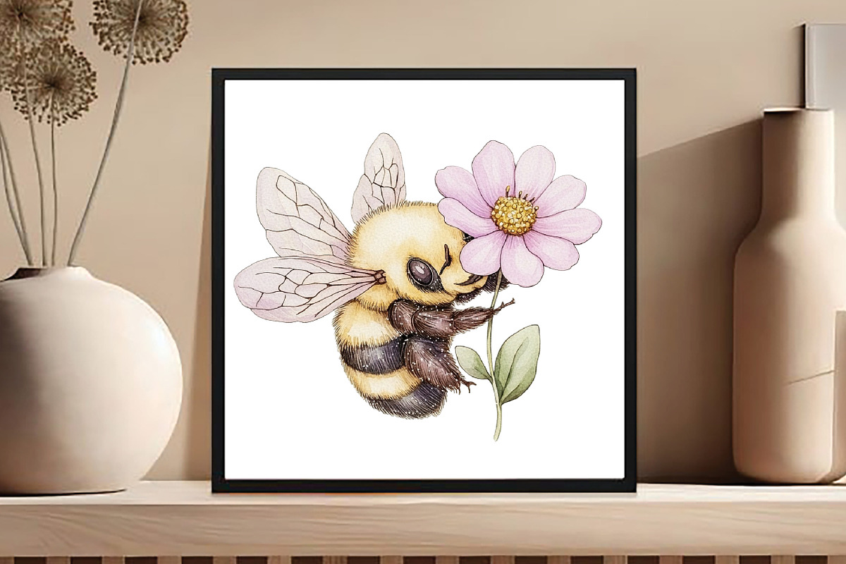 Watercolor  Bee  Clipar, an Illustration by DreamCafeArt (Photo 8 of 9)