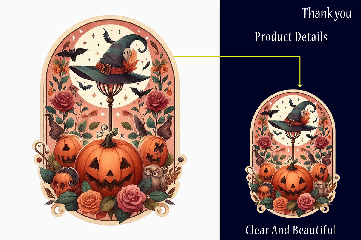Vintage Halloween Cards Sublimation, a Graphic by designcity5 (Photo 2 of 3)