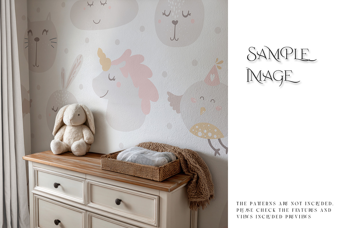 Nursery Wallpaper PNG & PSD Mockups, a Mockup by mock-ups (Photo 8 of 15)