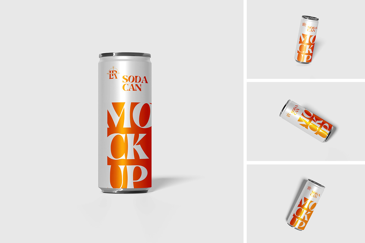 Soda Can Mockup, a Packaging Mockup by Pikachudesign (Photo 1 of 5)