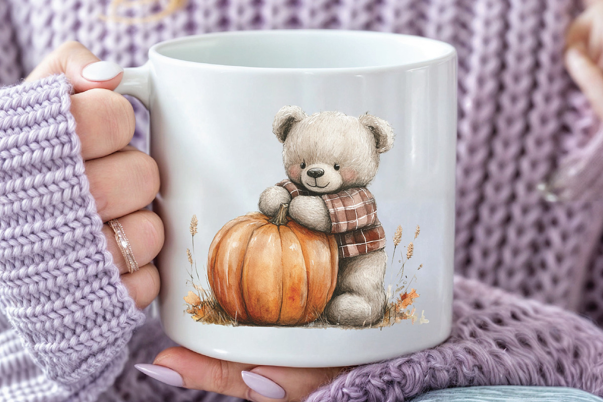 Autumn Teddy Bear Sublimation, an Illustration by CraftArtStudio (Photo 5 of 6)