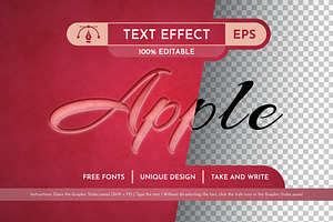 Cut Apple - Editable Text Effect