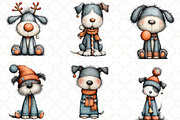 Whimsical Christmas Dogs Clipart, an Animal Illustration by Black Bird Studio (Thumbnail 6 of 6)