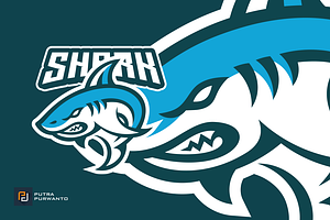 Angry Shark Mascot Logo