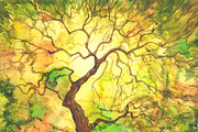 Golden autumn tree., a Decorative Illustration by Mehendra Art (Thumbnail 2 of 2)