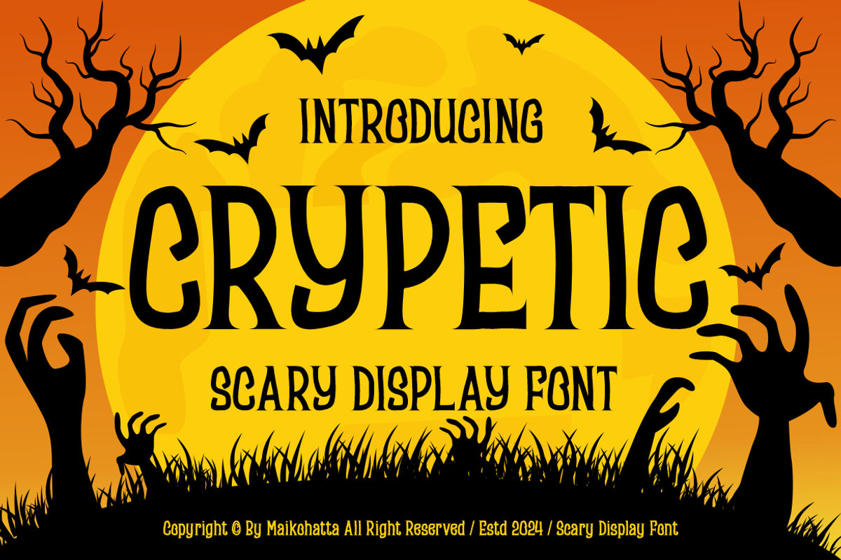 Crypetic - Scary Display Font, a Serif Font by MaikoHatta (Photo 1 of 7)