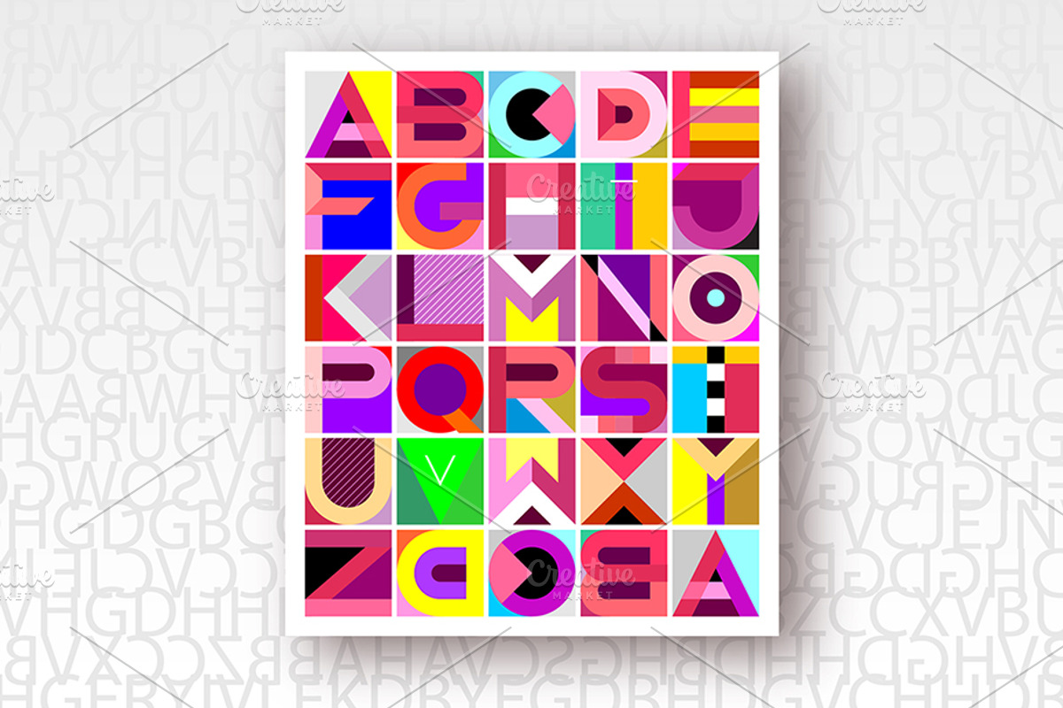 Decorative Geometric Vector Font, a Decorative Illustration by danjazzia