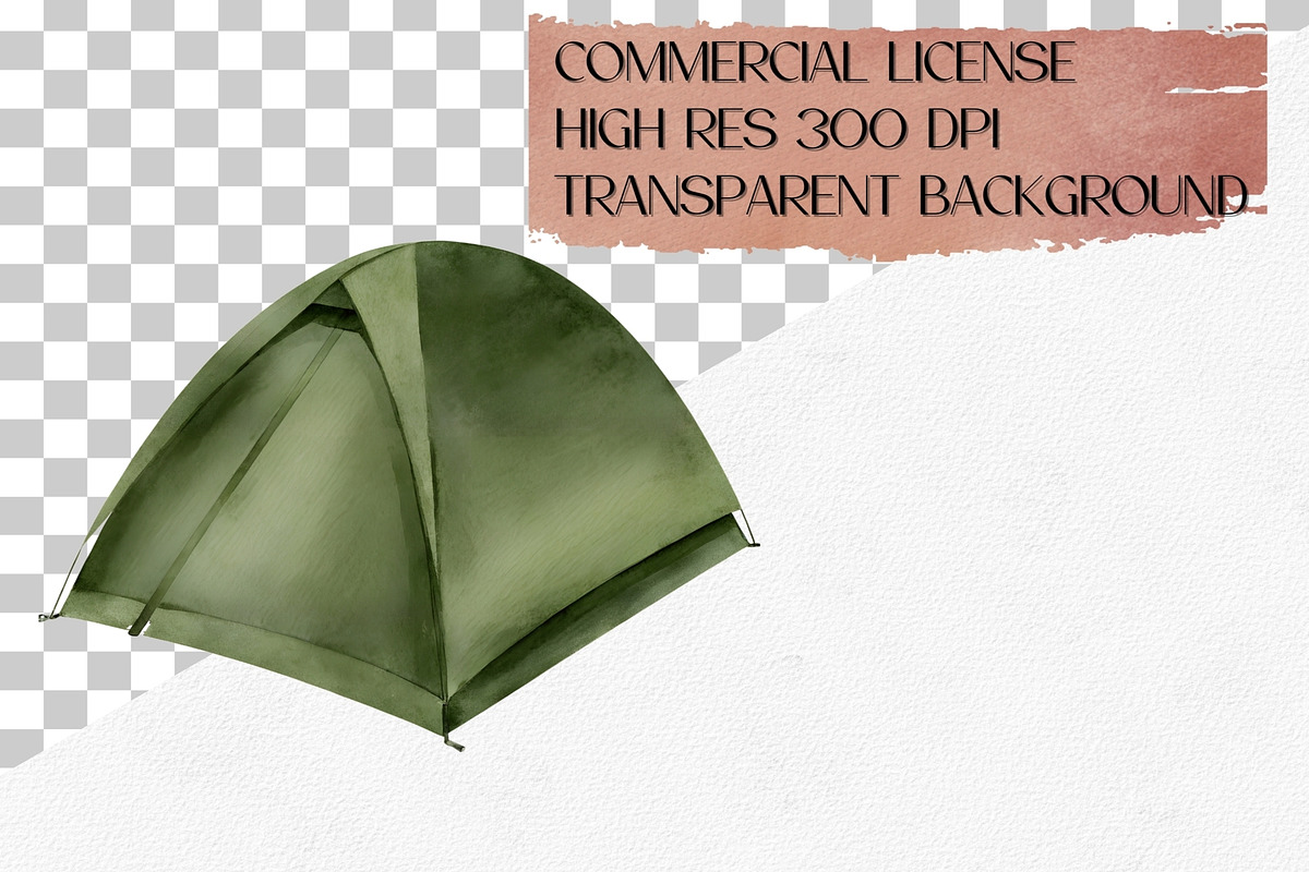 Watercolor Camping Clipart Set, an Illustration by CropUp Creative (Photo 5 of 5)