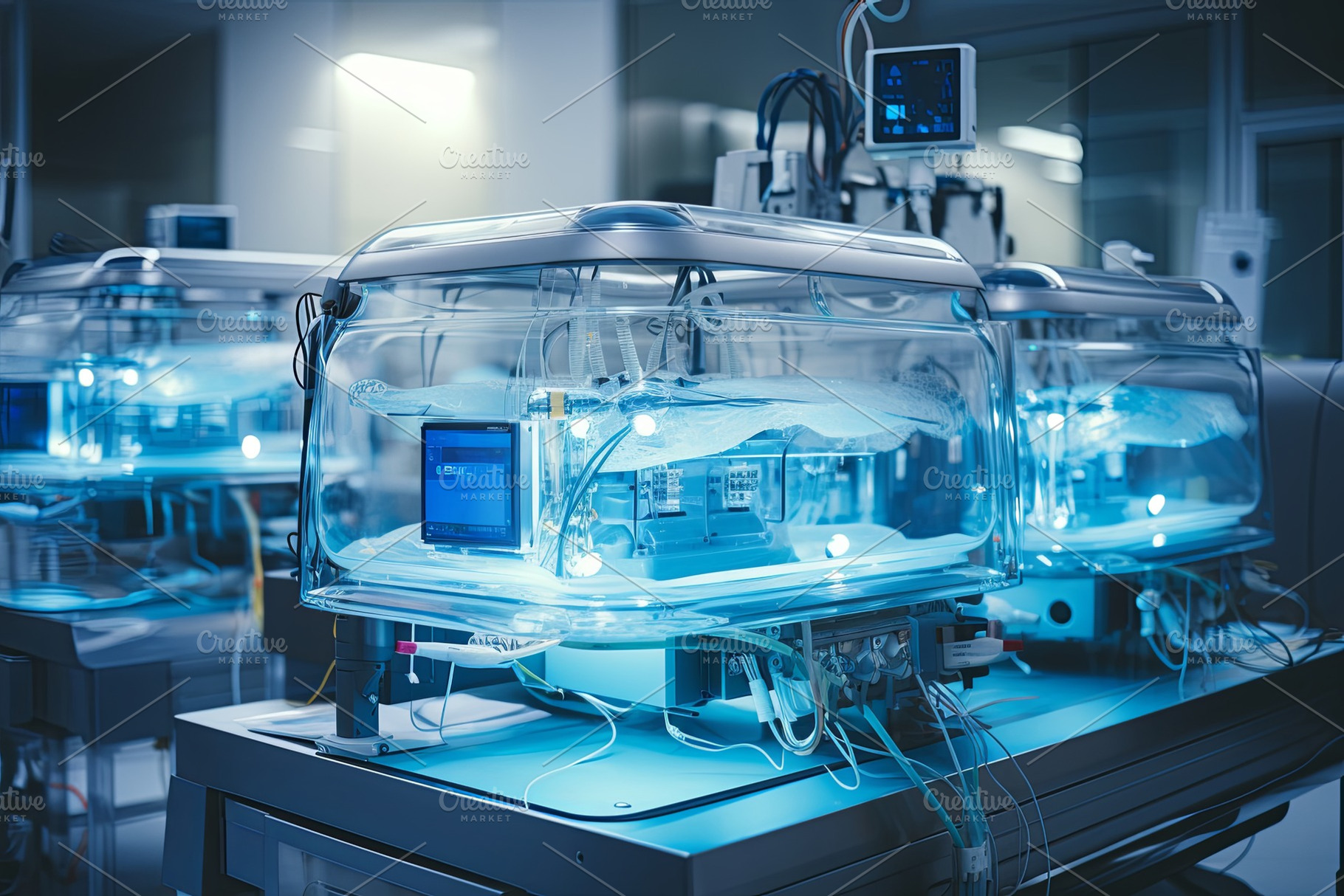 Equipment and medical devices in mod, an Abstract Photo by Pixeness