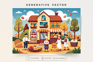 Charming village bakery with delicio, a Graphic by SaroStock