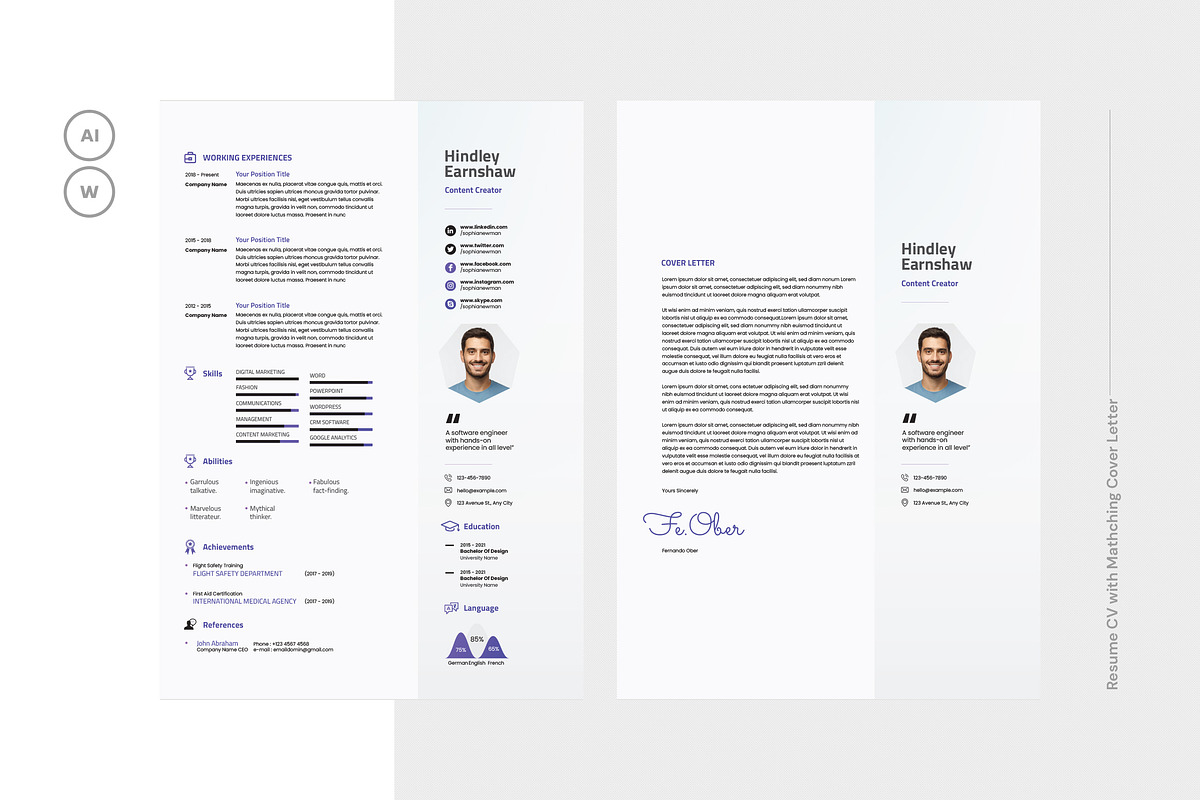 CV Curriculum Vitae Ms Word Template, a Resume Template by iDoodle Studio (Photo 1 of 4)