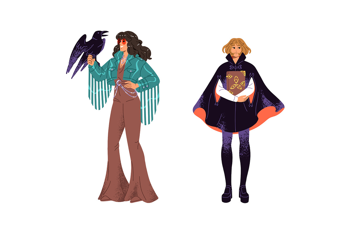 Modern young witches set, a Person Illustration by PaperTrident (Photo 2 of 5)