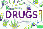 DRUGS: Hand Drawn Illustrations, an Illustration by JIMMY BREEN (Thumbnail 1 of 3)