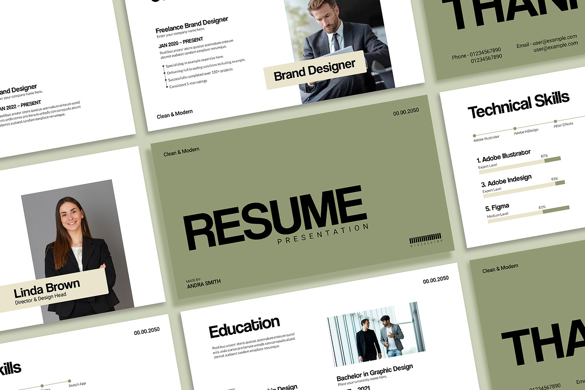 Clean Resume Presentation Template