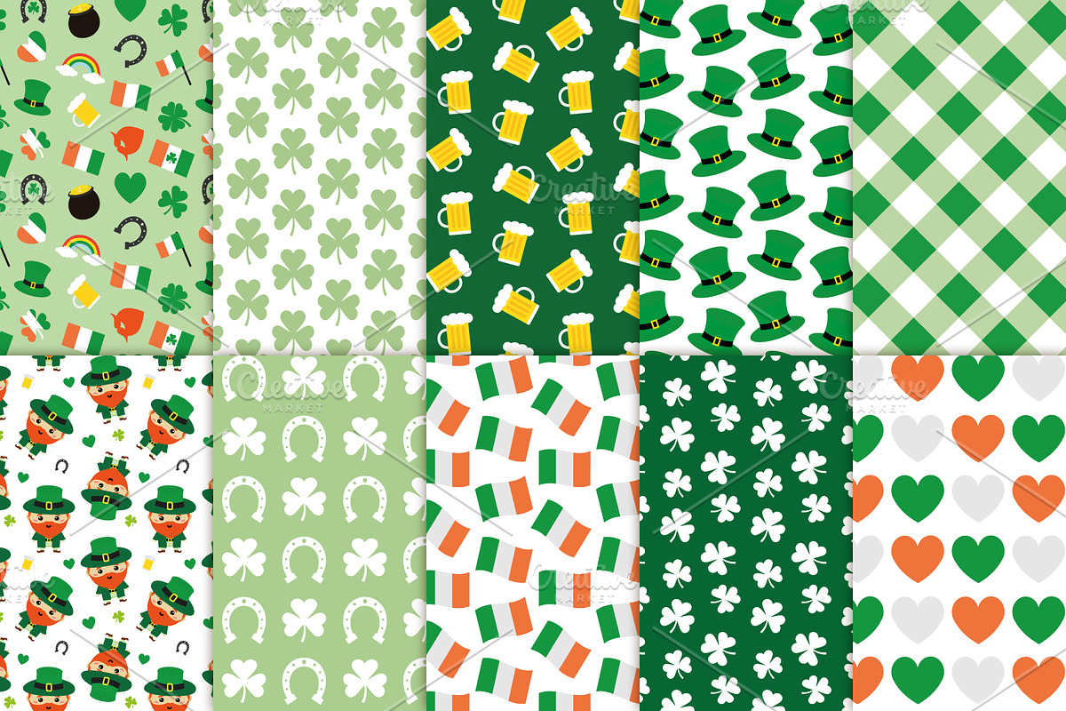 St Patrick's day patterns set, a Pattern Graphic by Swetsol (Photo 2 of 6)