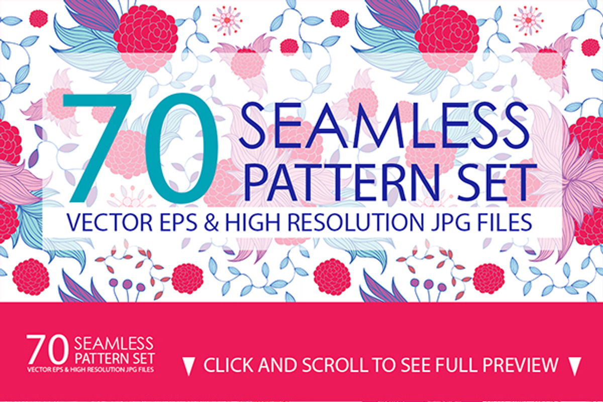 70 Seamless Floral Pattern Set, a Pattern Graphic by Anttoniu (Photo 1 of 5)