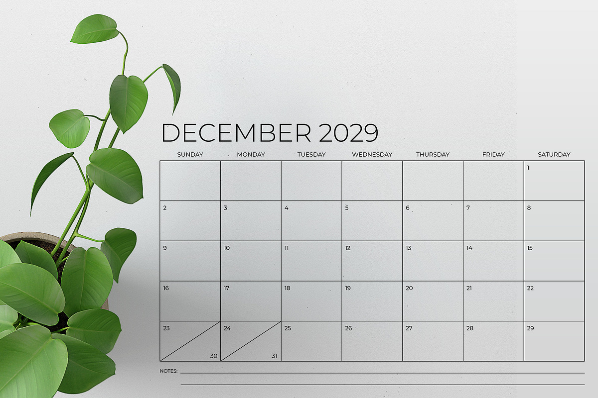 2029 11x17 Calendar Template, a Stationery Template by Running With Foxes (Photo 5 of 5)