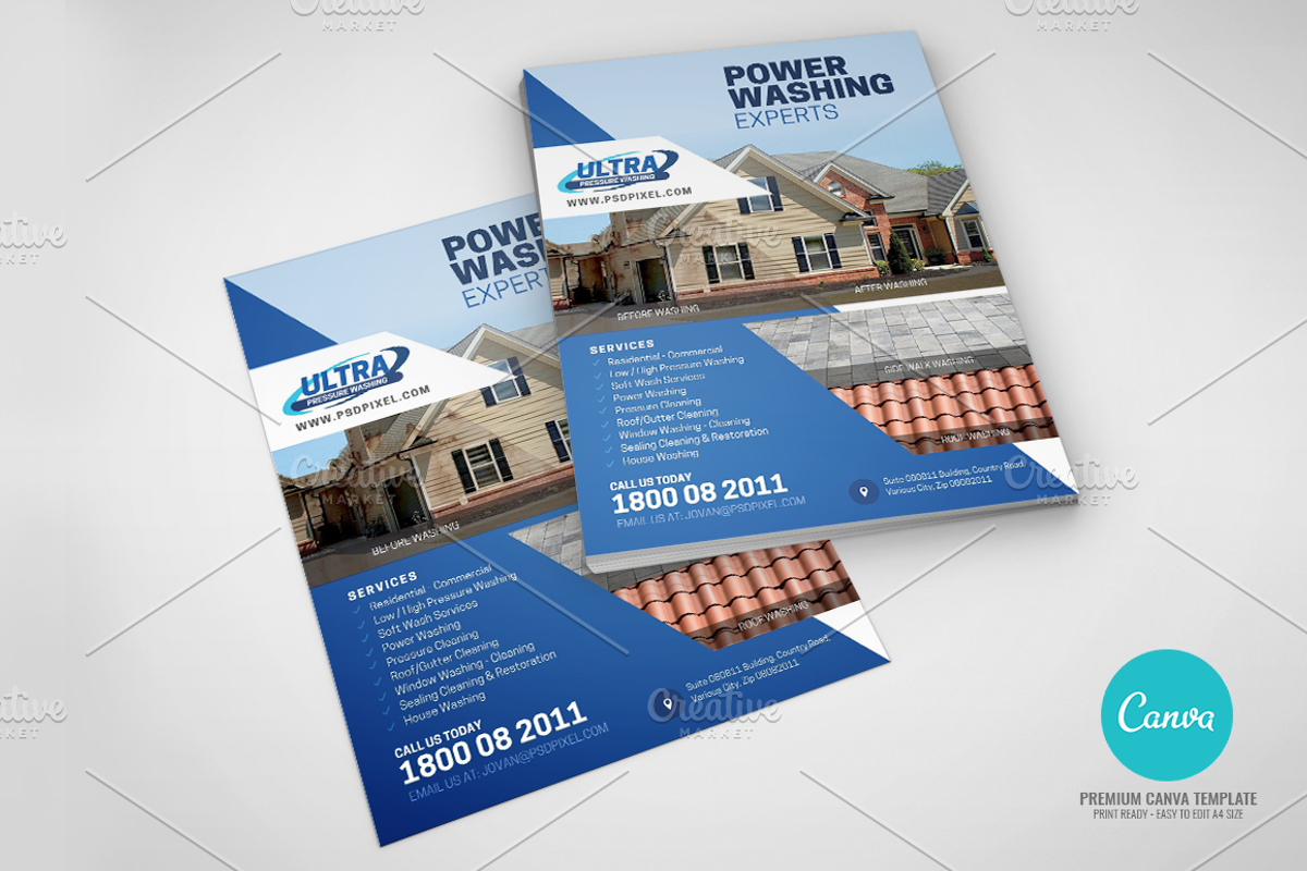 Power Washing Services Canva Flyer, a Flyer Template by PSDPixel (Photo 3 of 4)
