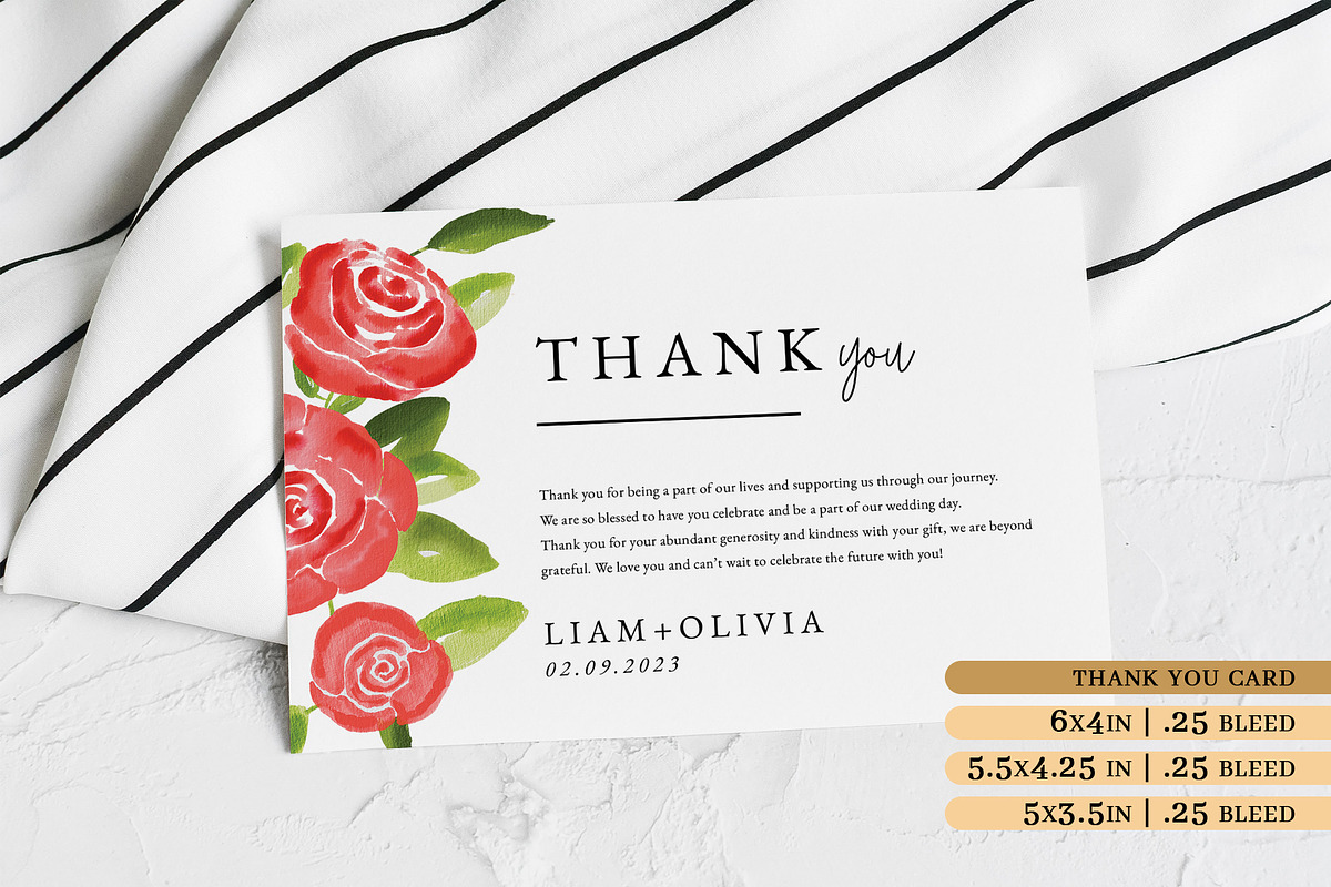 Red Rose Wedding Invitation Suite, an Invitation Template by Beyond Muse (Photo 6 of 6)