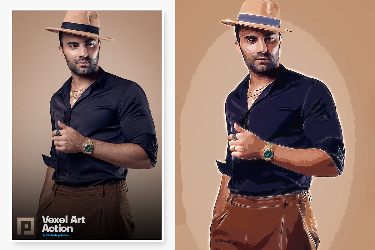 Vexel Portrait Art Photoshop Action, an Action Add-On by Shovajit (Photo 6 of 10)