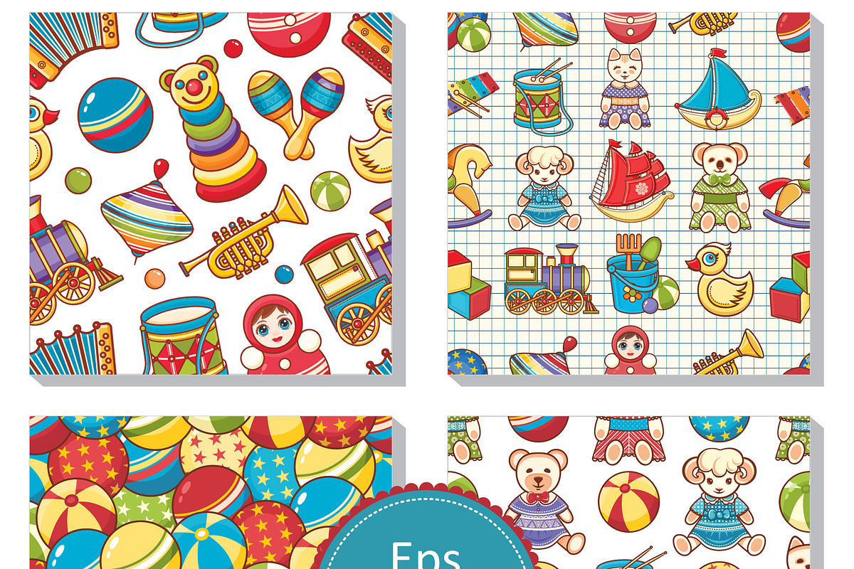 Children's toy. Baby. Seamless, a Pattern Graphic by Zoya Miller (Photo 5 of 7)