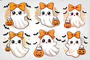 Cute Halloween Ghost Sublimation PNG, an Illustration by Artonix (Thumbnail 2 of 4)
