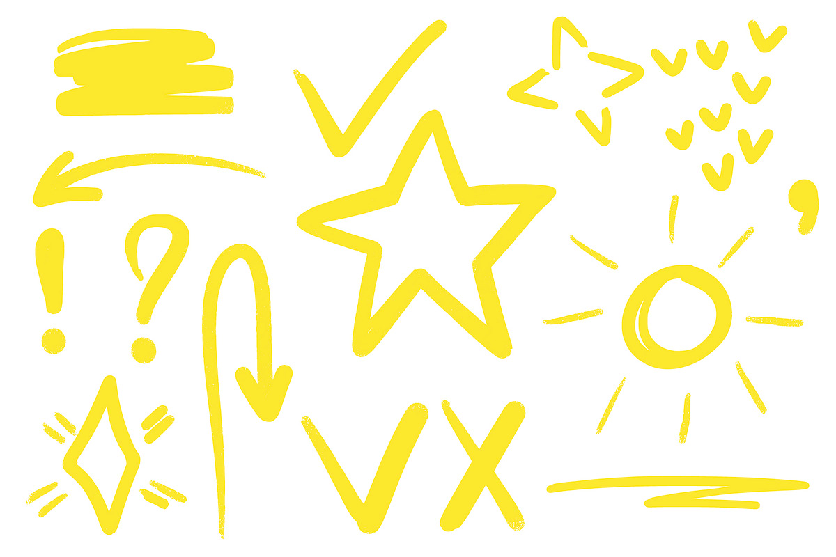 Set of neon yellow marker, a Decorative Illustration by Tati_Kli (Photo 3 of 3)