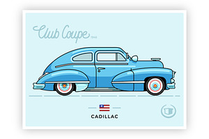 Vintage vector Cadillac Club Coupe