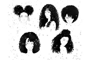 Curly Hair Stamps For Procreate