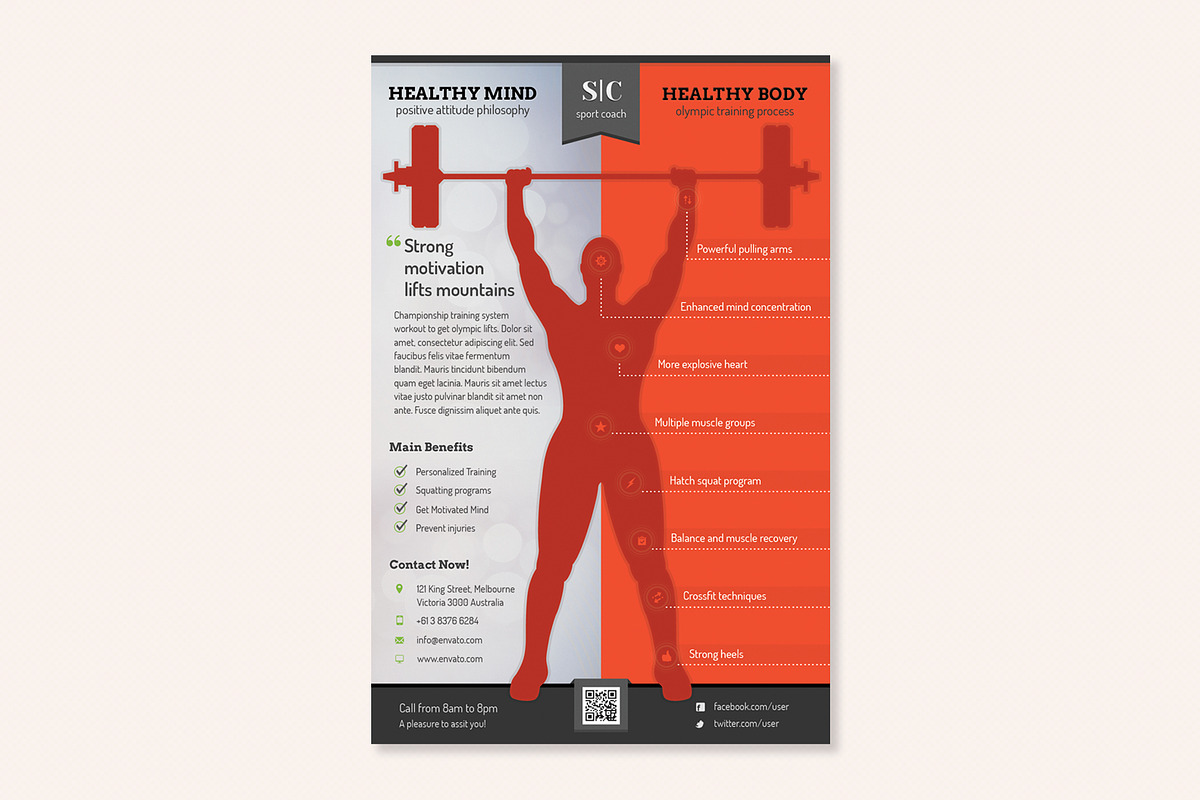Sport Coach and Train Flyers Bundle, a Flyer Template by Sargatal (Photo 11 of 16)