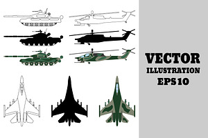 Military equipment set.