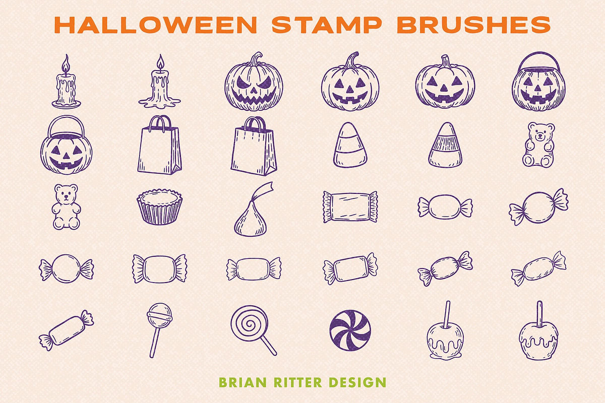 Halloween Stamp Brushes, a Brush Add-On by Brian Ritter Design (Photo 5 of 5)