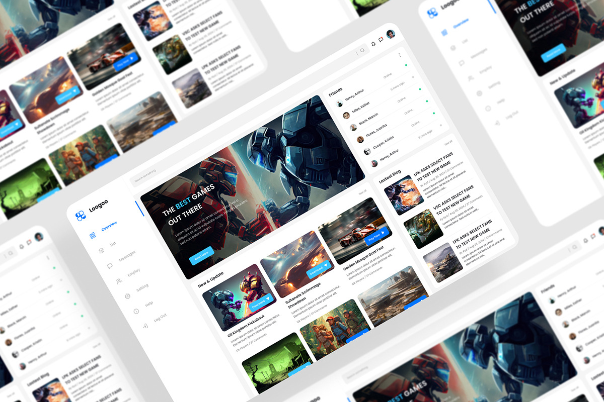 Games Dashboard UI Kit, an UI Kit Template by iDoodle Studio