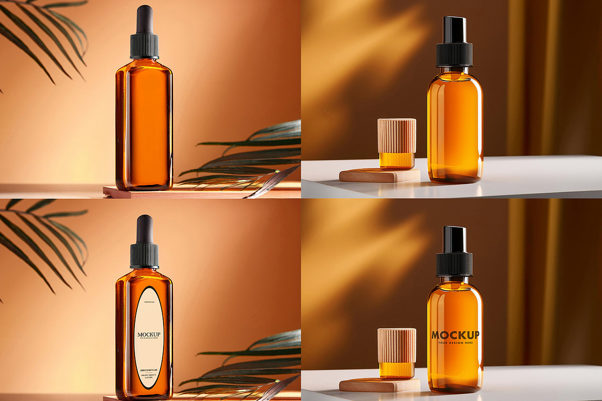 Bottle Cosmetic Mockups Set, a Packaging Mockup by BMACHINA Labs. (Photo 2 of 7)