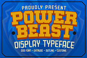Power Beast Display Font, a Slab Serif Font by Letterhend Studio (Thumbnail 1 of 11)