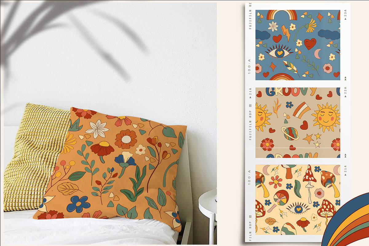 POSITIVE RETRO, BOHO GROOVY CLIPART, a Decorative Illustration by Usis (Photo 18 of 20)