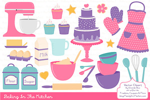 Baking In the Kitchen Clip Art, an Illustration by Amanda Ilkov