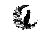 Cat on Crescent Moon Bundle, an Illustration by jahid234 (Thumbnail 7 of 31)
